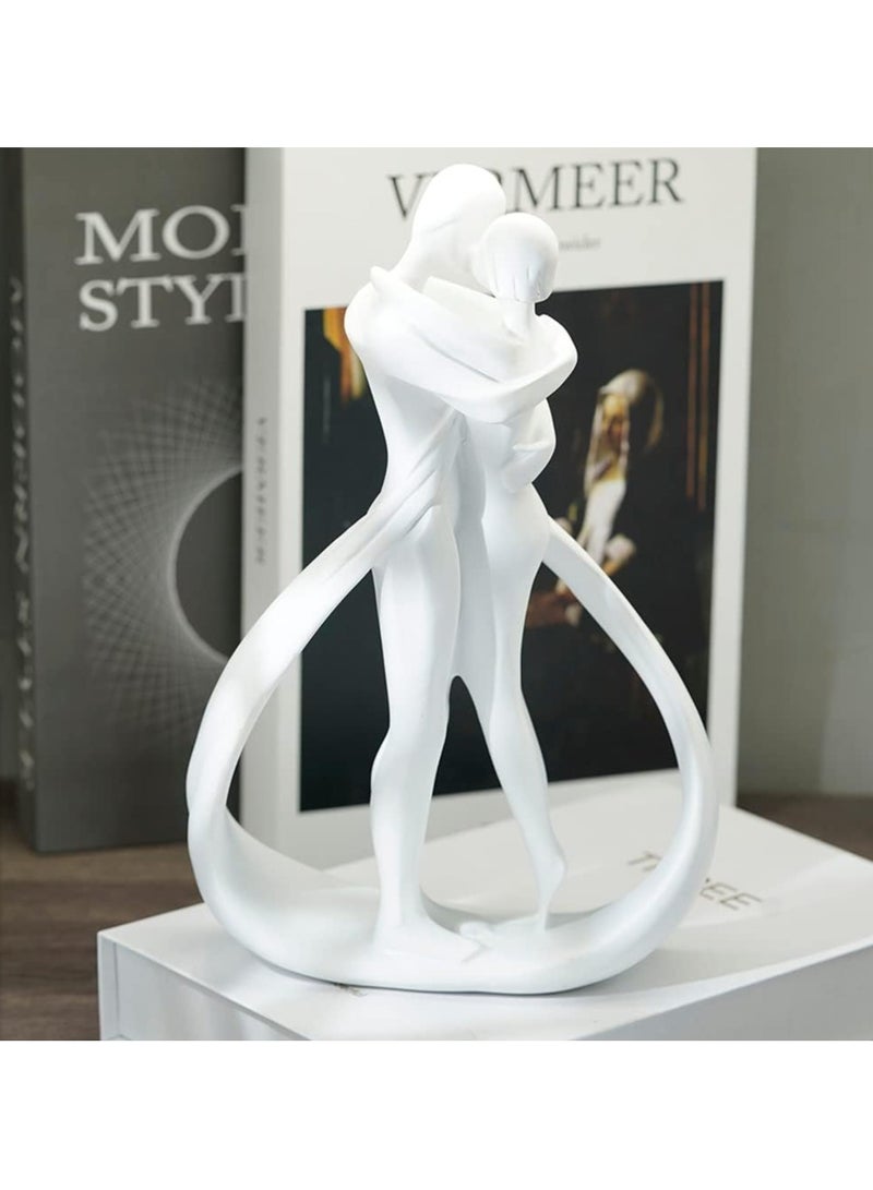 Abstract Couple Lovers Embrace Statue, Crafts Hugging Couple Home Decor for Tabletop Bedroom Office Shelf Bookshelf - Image 4