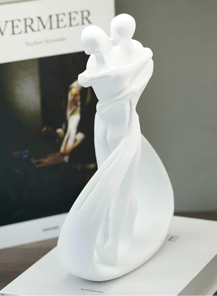 Abstract Couple Lovers Embrace Statue, Crafts Hugging Couple Home Decor for Tabletop Bedroom Office Shelf Bookshelf - Image 5