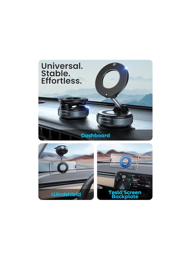 Green Tiger Magnetic Suction Cup Phone Mount for Magsafe, 360° Adjustable Magnetic Car Phone Holder, Pocket Size Foldable Car Mount, Cell Phone Holders for Your Car for iPhone 17 16 15 14 13 12 Series - Image 2