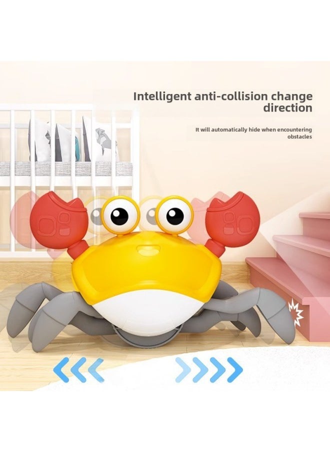 Automatic Induction Escape Crab Crawling Electric Children Baby Coil Moving Singing Educational Gift Toy-Color:Orange Crab -with Charging Set  - Image 4