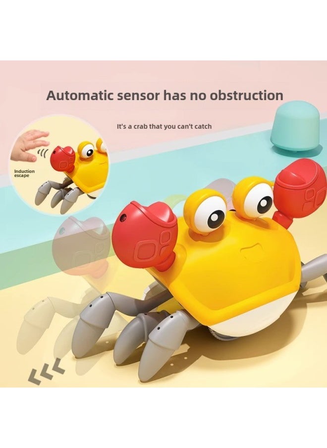 Automatic Induction Escape Crab Crawling Electric Children Baby Coil Moving Singing Educational Gift Toy-Color:Orange Crab -with Charging Set  - Image 3