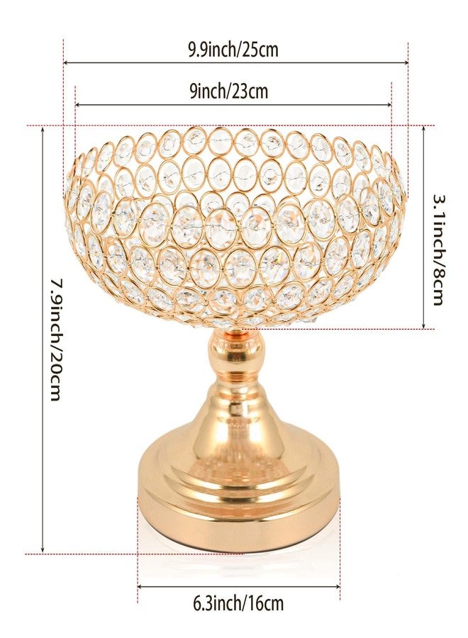 kolnlala Hollow-Carved Design Crystal Fruit Bowl Food Bowl for Table Centerpiece, Fruit/Artificial flowers Holder for your Counter,Elegant Crystal Bowl for Party table(Gold, 1PC) - Image 4