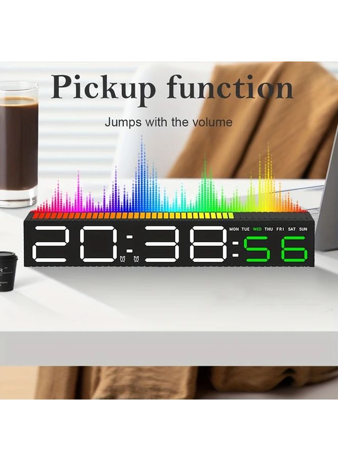 Creative Light Up Digital Clock With Date Temperature USB White Green Digit Display - Image 1