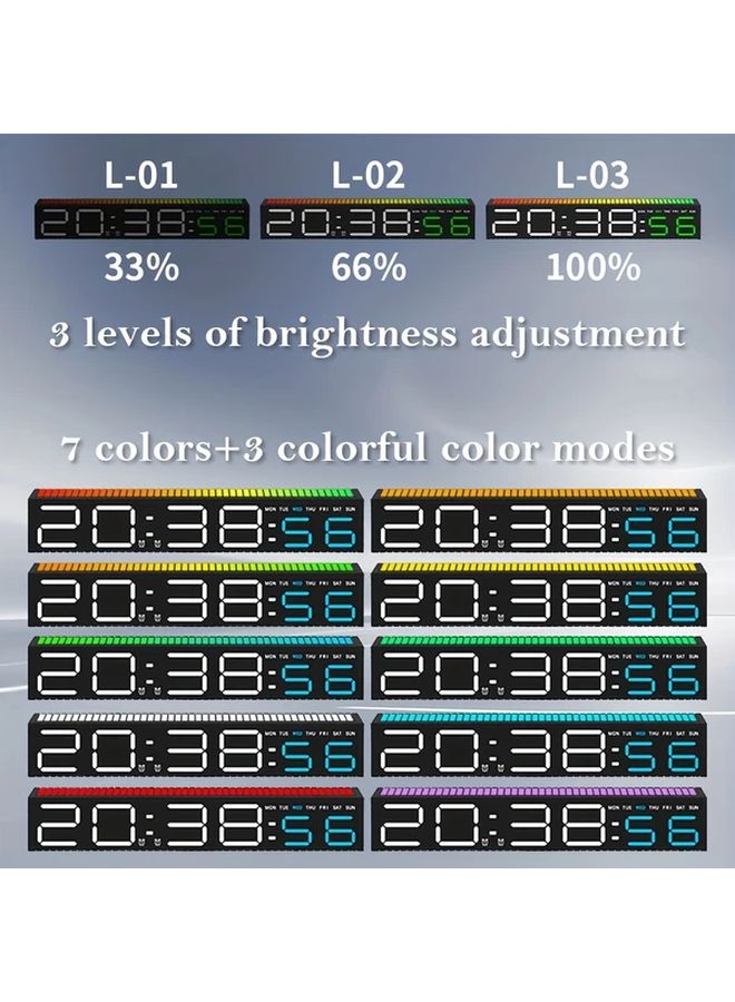 Creative Light Up Digital Clock With Date Temperature USB White Green Digit Display - Image 5