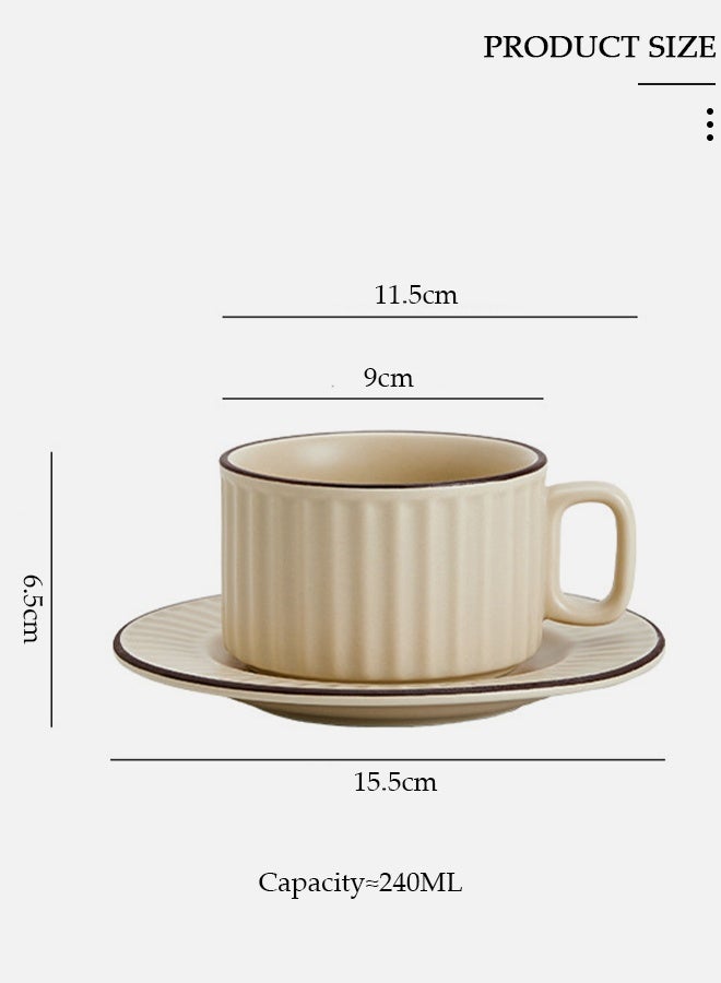 DUNISO طقم فنجان وش saucer، فنجان إسبرسو من البورسلين مع صحن وملعقة، أكواب شاي وقهوة سيراميك للمنزل والمكتب، شاي بعد الظهر الأنيق واستمتاع فني بالقهوة - Image 4