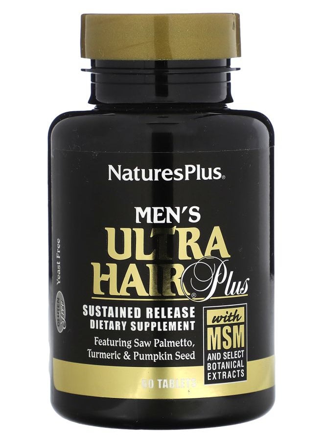 NaturesPlus - Men's Ultra Hair Plus With MSM and Select Botanical Extracts 60 Tablets - Image 1