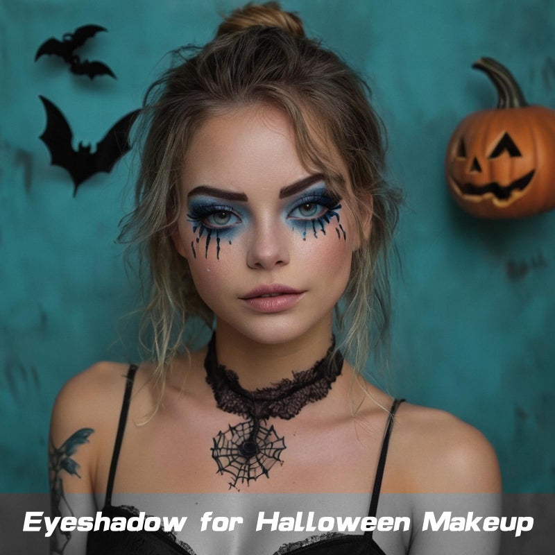 MEICOLY Light Blue Single Eyeshadow with Mirror,Baby Blue Eye Shadow for Halloween Corpse Bride Sally Makeup,Pressed Powder Eyeshadow,Matte Shade Eyelid Color Eye Makeup,High Pigment,Long Wear - Image 3