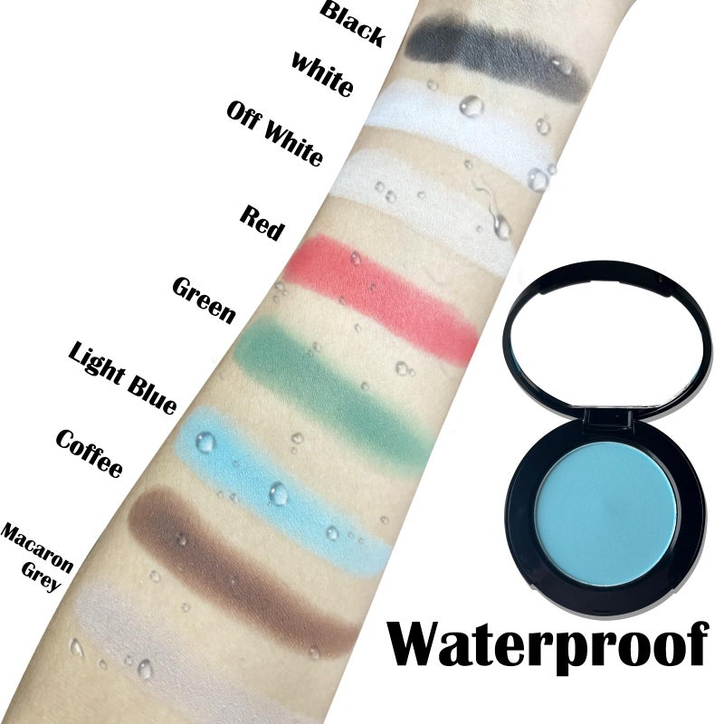 MEICOLY Light Blue Single Eyeshadow with Mirror,Baby Blue Eye Shadow for Halloween Corpse Bride Sally Makeup,Pressed Powder Eyeshadow,Matte Shade Eyelid Color Eye Makeup,High Pigment,Long Wear - Image 5