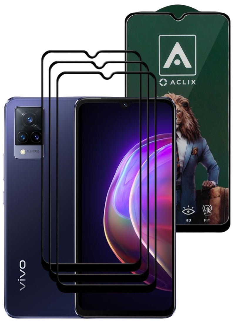 ACLIX 3 Pieces Antistatic ESD Dustproof Premium Quality High Definition Tempered Glass Screen Protector Designed For vivo V21 - Image 1