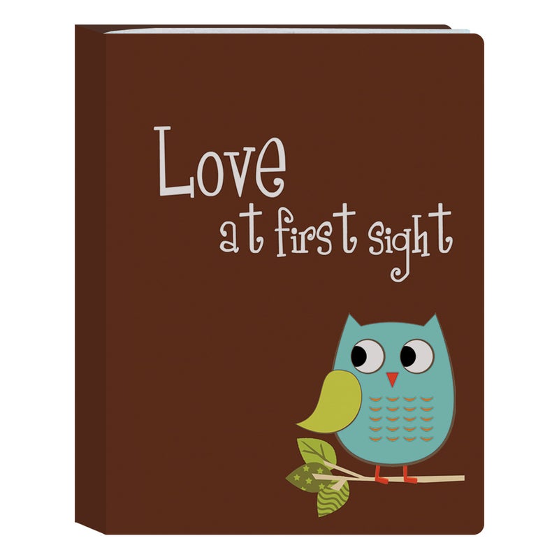 Pioneer Photo Albums I-46B/OB 36-Pocket Baby Owl Designer Photo Album, Blue, Brown - Image 1