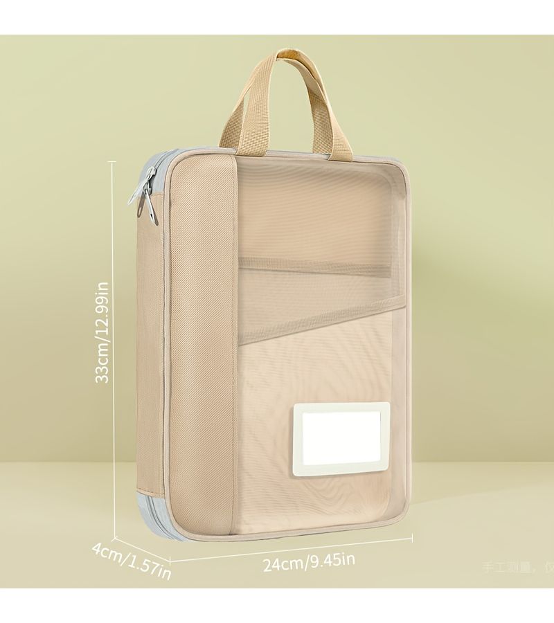 Blue Multi Layer File Bag With Wide Opening Lightweight Portable Durable Document Organizer Back To School Season Essential For Documents And Small Items Storage - Image 2