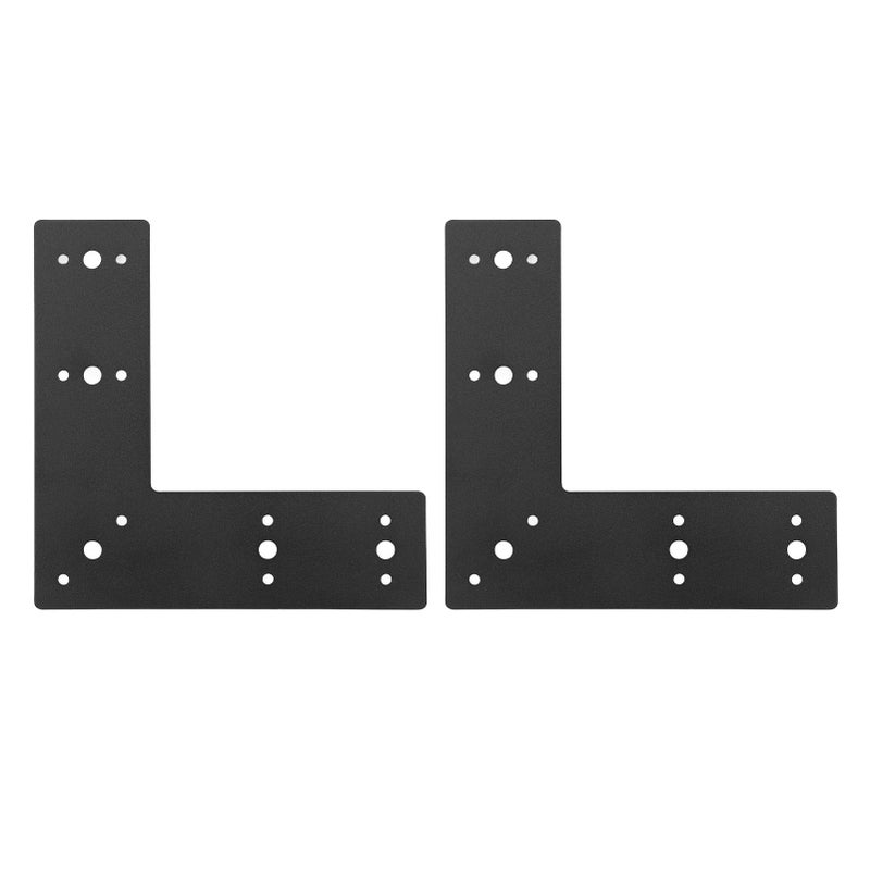 دبابة مسطحة شكل L من فولاذ كربوني مطلي مسحوق أسود، لوحة إصلاح مسطحة زاوية قائمة لتصليح أثاث المنزل - Image 1