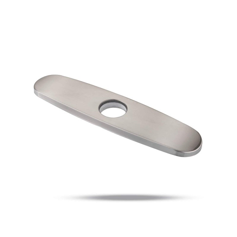 VFAUOSIT Sink Hole Cover Escutcheon Plate Stainless Steel Deck Plate For 1 Or 3 Hole Bathroom Or Kitchen Sink Faucet Mixer Tap 10"" Brushed Nickel - Image 1