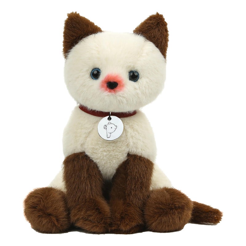Made By Aliens Adorable Cat Stuffed Animal Plush Toy Premium Quality 8 Inch Soft and Cuddly Kitten with Cute Collar Perfect for Kids Cat Lovers and All Ages Mochi The Siamese Kitty - Image 3