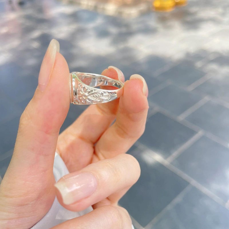 Chiorgone Light luxury Gold-Plated Lotus Prosperity Ring, Alloy Enamel Fortune Charm with Auspicious Cloud & Lotus Motifs Rings, Feng Shui Jewelry for Women. - Image 3