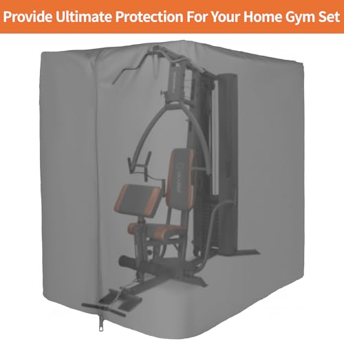 Mineye Protective Cover for Home Gym Set with Waterproof Zipper, 600D Oxford Waterproof& Dustproof Cover for Gym Station/Home Excersize Equipment Set- UV Resistant, Dustproof, 67"L x 41.3"W x 72.8"H, Black - Image 3