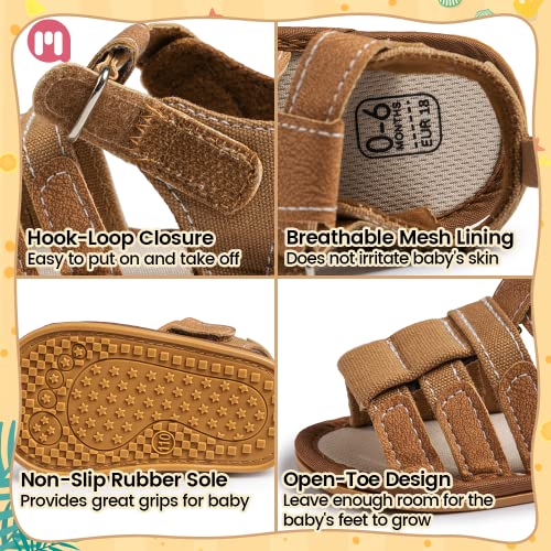 Meckior Baby Infant Boy Girl Sandals Newborn Non-Slip Soft Rubber Sole Sandals for Baby Boys Open-Toe Outdoor Casual Summer First Walkers Shoes - Image 5