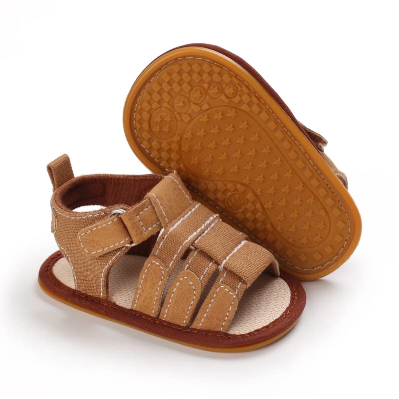Meckior Baby Infant Boy Girl Sandals Newborn Non-Slip Soft Rubber Sole Sandals for Baby Boys Open-Toe Outdoor Casual Summer First Walkers Shoes - Image 1