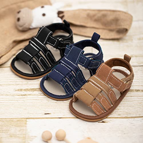Meckior Baby Infant Boy Girl Sandals Newborn Non-Slip Soft Rubber Sole Sandals for Baby Boys Open-Toe Outdoor Casual Summer First Walkers Shoes - Image 3