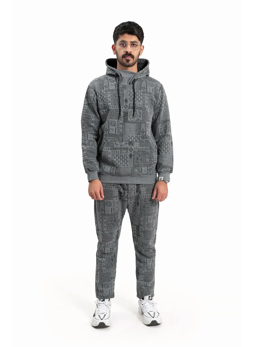 Wecre8 Men Gray Hoodie and Pants Set by WECRE8