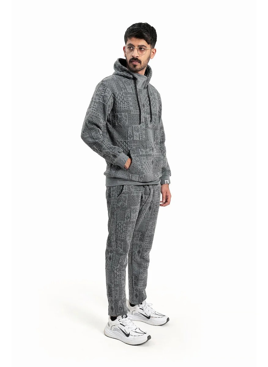 Wecre8 Men Gray Hoodie and Pants Set by WECRE8
