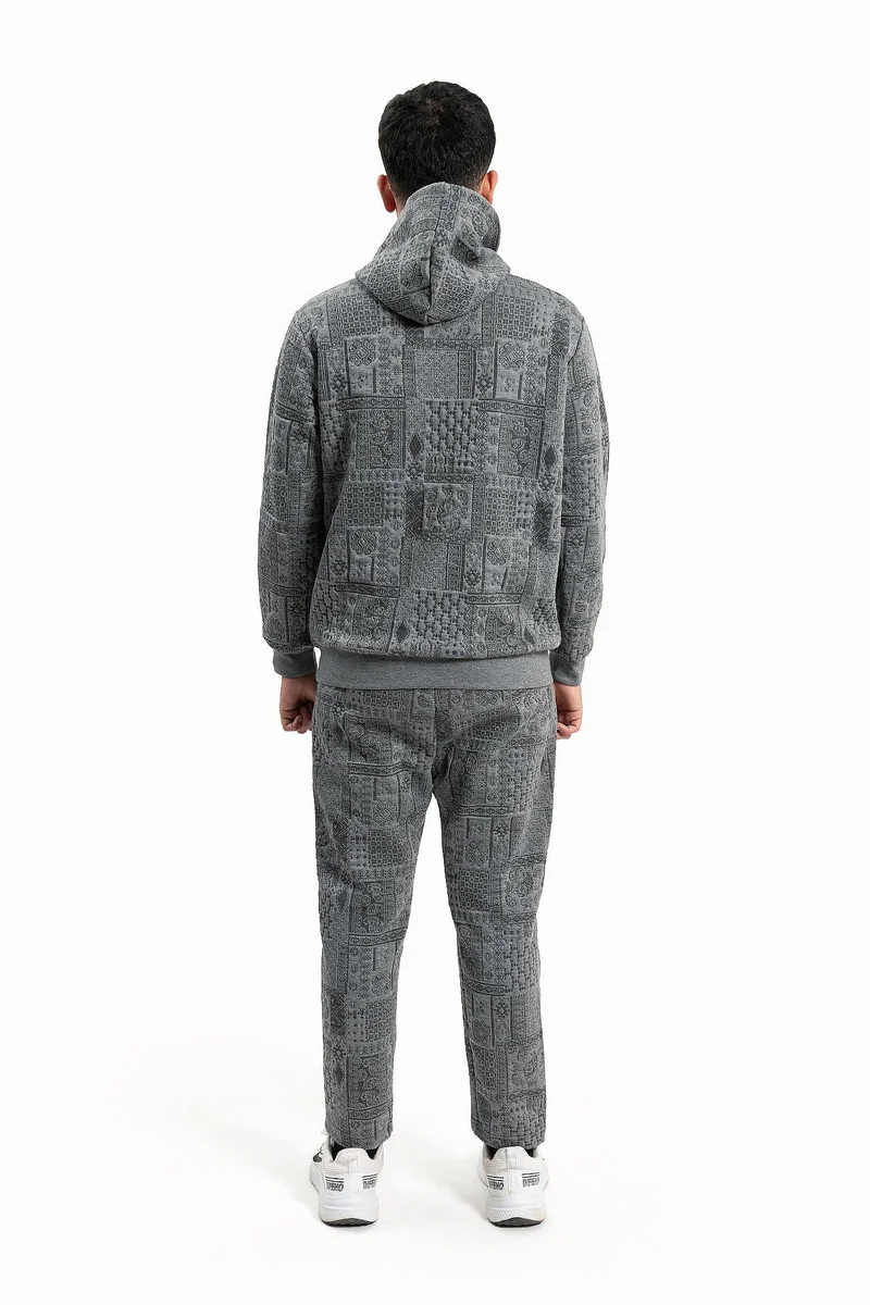 Wecre8 Men Gray Hoodie and Pants Set by WECRE8