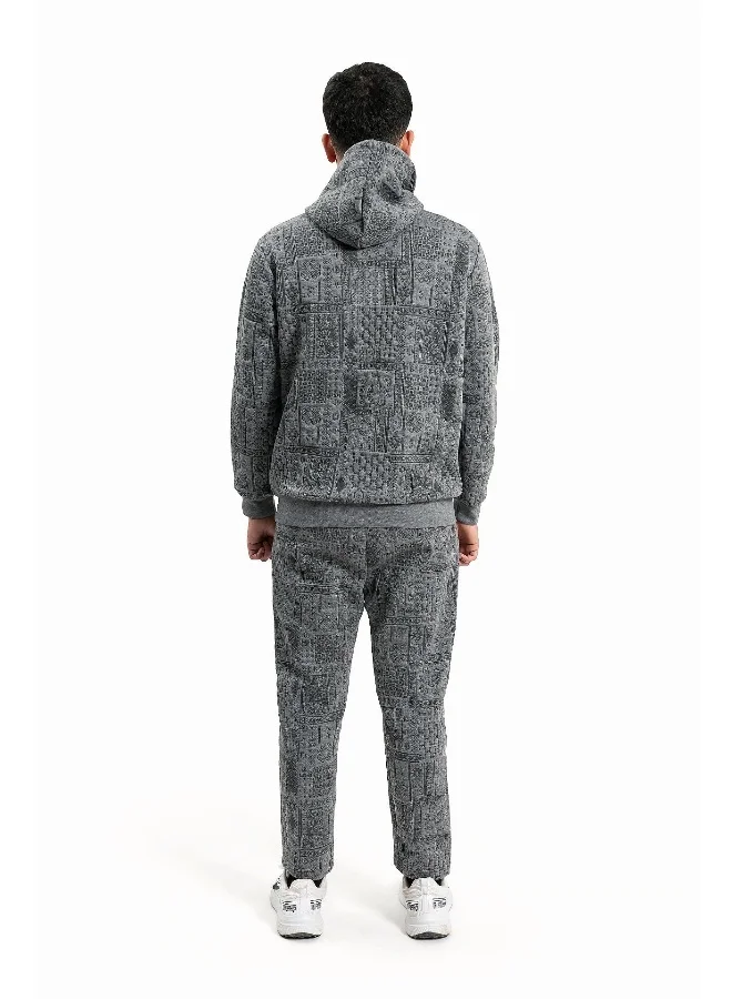 Wecre8 Men Gray Hoodie and Pants Set