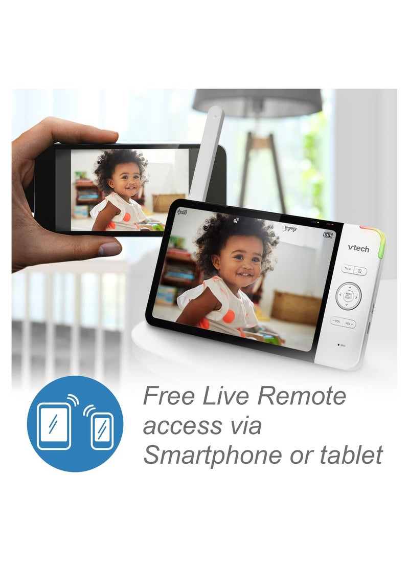 vtech - VTech RM7764HD 1080p WiFi Remote Access Baby Monitor, 360° Pan & Tilt, 7” 720p HD Display, HD Night Vision, Soothing Sounds, 2-Way Talk, Temperature Sensor, Motion Detection, iOS & Android - Image 1