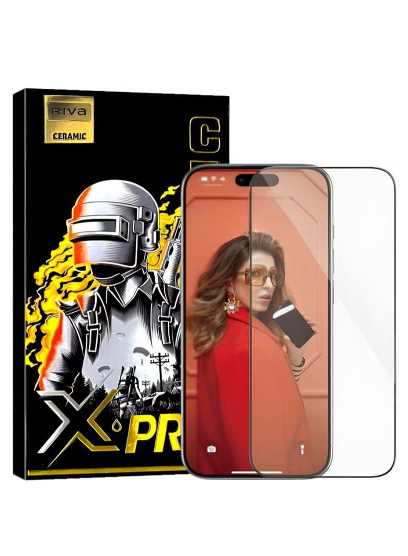 Riva Ceramic Nano screen protector, anti-break and scratch, with high definition UHD for iPhone 14 Pro from Riva, maximum protection for the screen from scratches and breakage. - Image 1