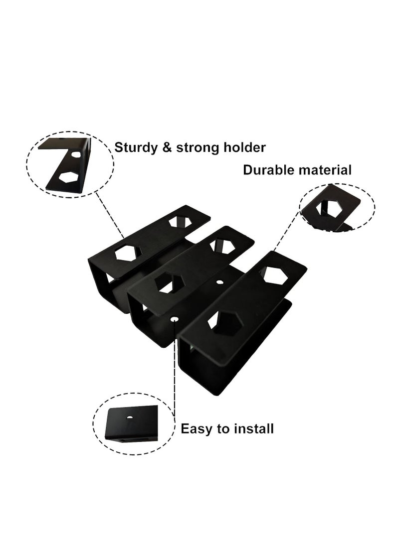SYOSI - Black Under Desk Laptop Holder Mount with Screw,Under Desk Laptop Mount Bracket,Add On Under Table Laptop/Keyboard Storag - Image 1