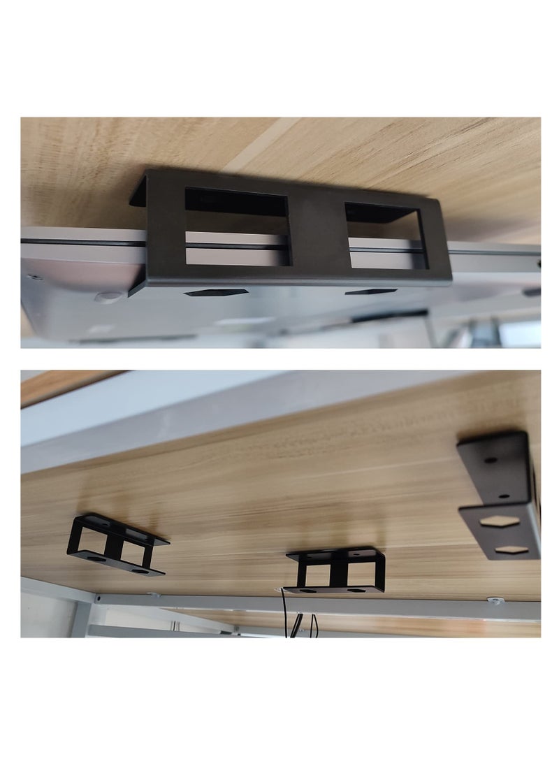 SYOSI - Black Under Desk Laptop Holder Mount with Screw,Under Desk Laptop Mount Bracket,Add On Under Table Laptop/Keyboard Storag - Image 1