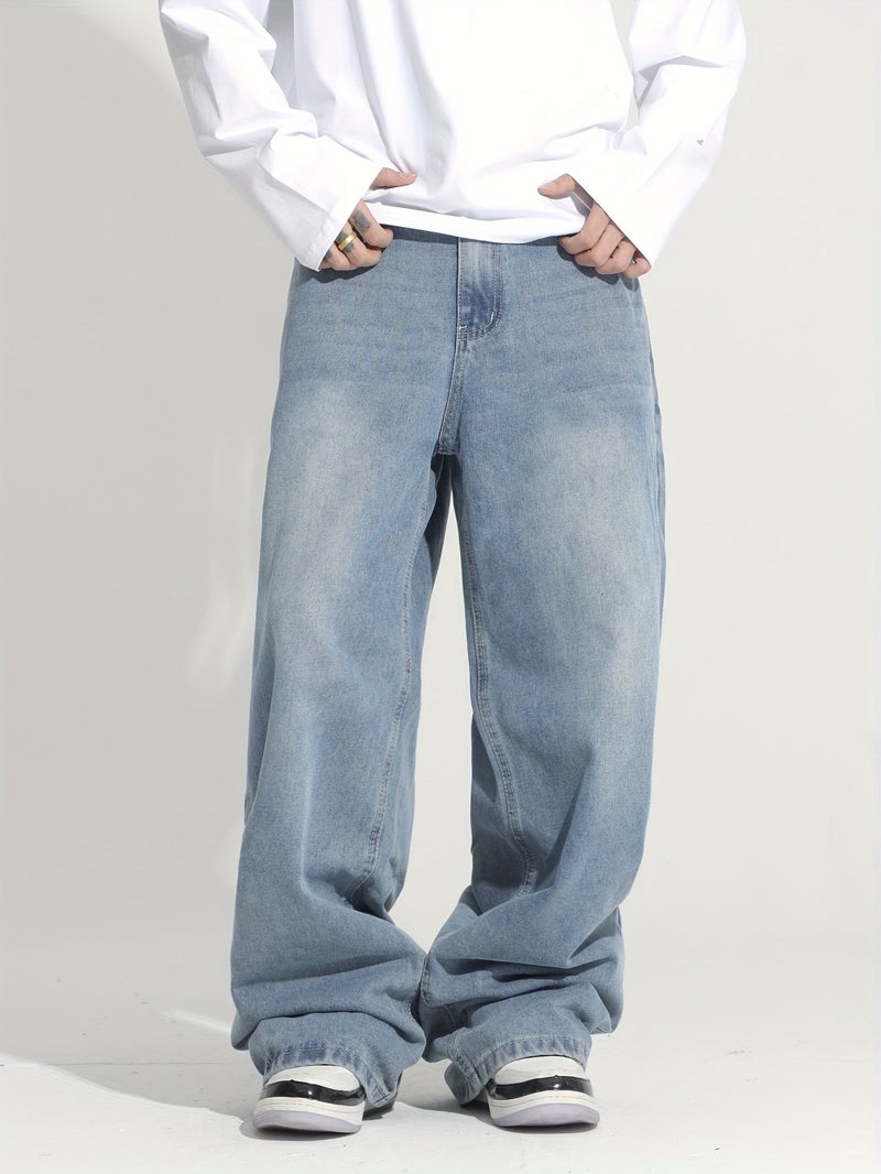Stylish Streetwear Men's Loose Jeans - Image 5