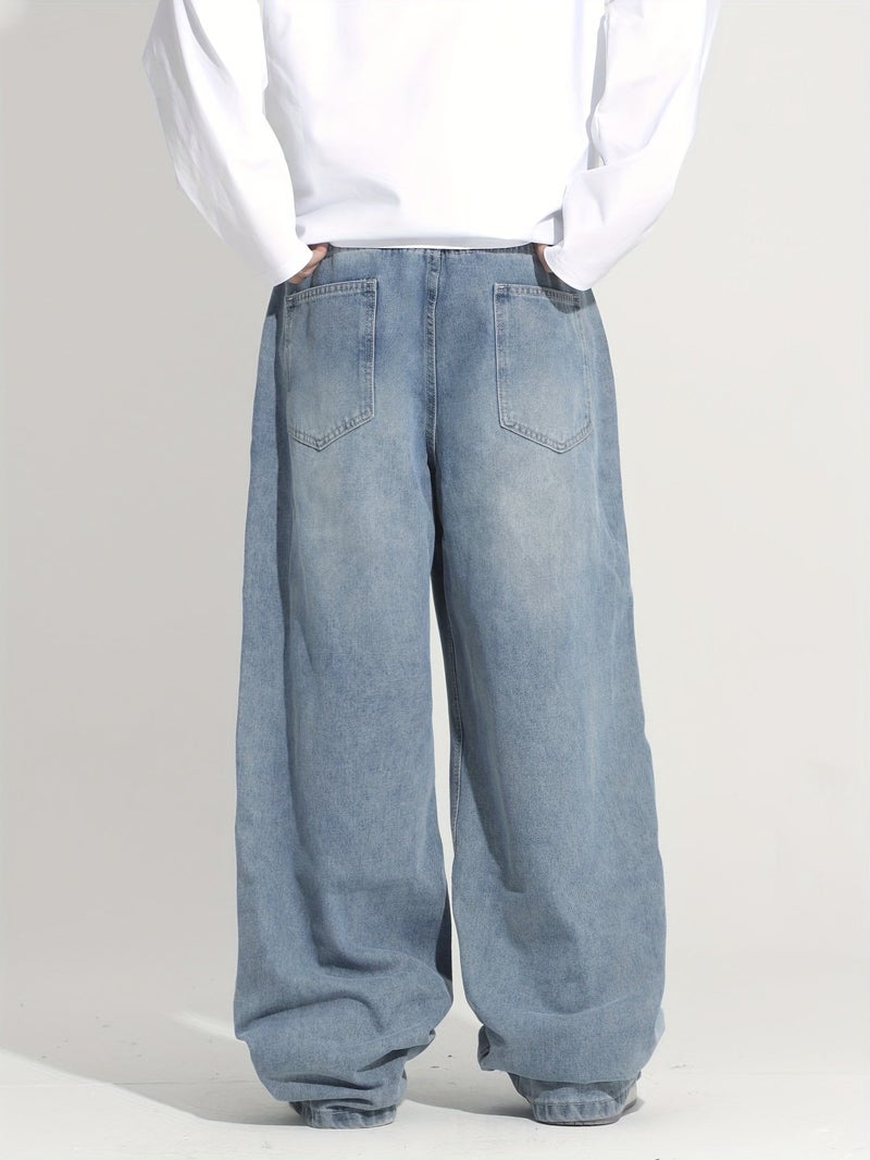 Stylish Streetwear Men's Loose Jeans - Image 4