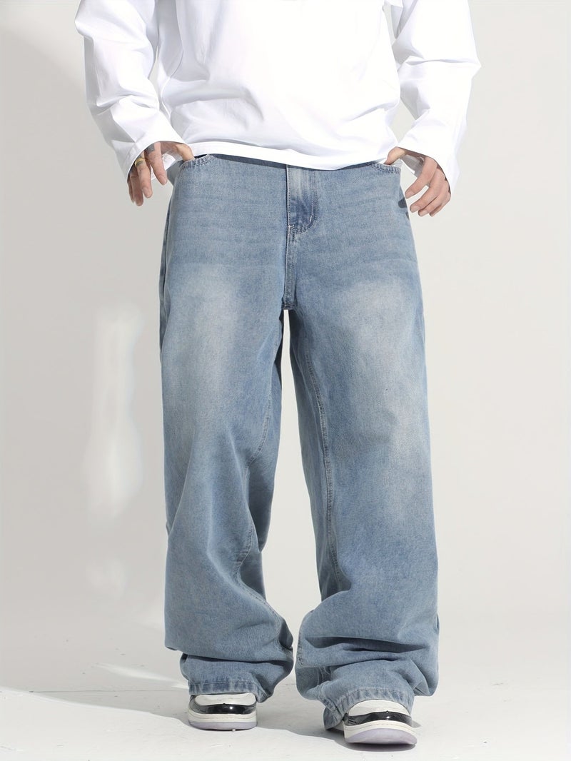 Stylish Streetwear Men's Loose Jeans - Image 2