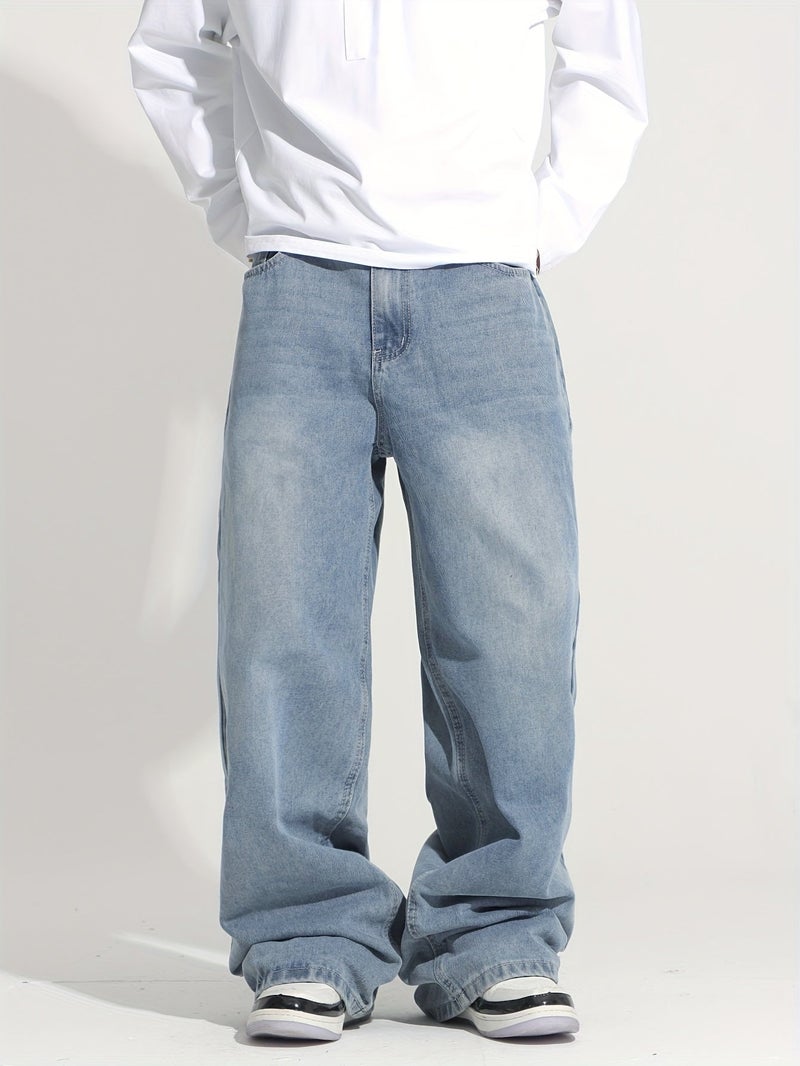 Stylish Streetwear Men's Loose Jeans - Image 3