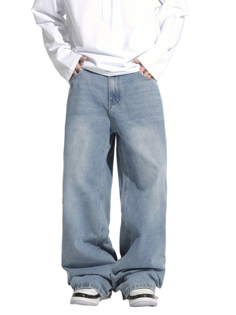 Stylish Streetwear Men's Loose Jeans - Image 1