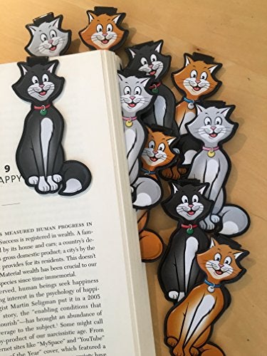 Fun-N-Nuf CAT Clip Bookmarks for Kids Students Cool Cute Animal Set of 10 Bulk Bookmark Funny Wacky Classroom Reading Incentives Library Rewards Novelty Party Favors Fun Prizes for Summer Reading Programs - Image 1