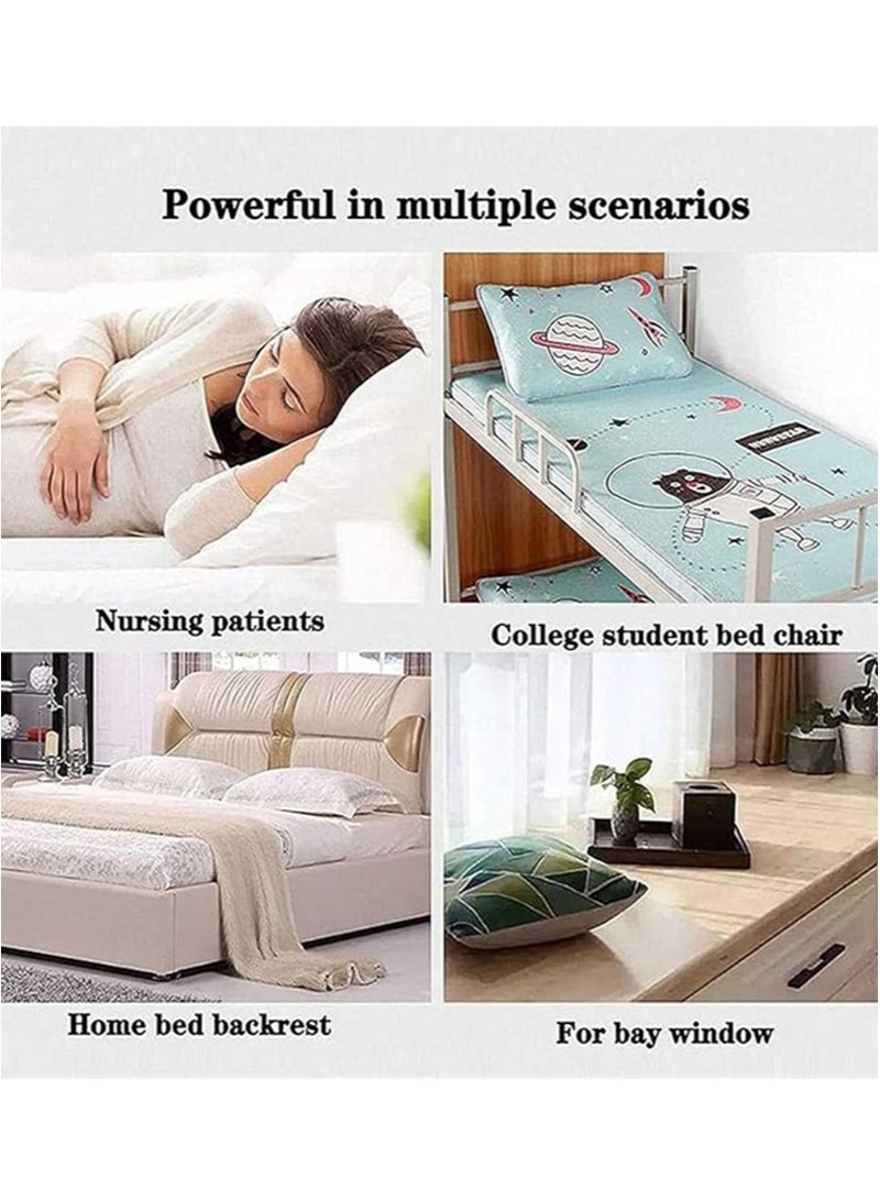 Apustim Lifting Bed Backrest，6 Gears Portable Folding Adjustable Sit Up Back Rest，Multi，Function Back，Adjustable Bed Backrest Support with Head Pillow，for Neck Head Lumbar Support  - Image 2