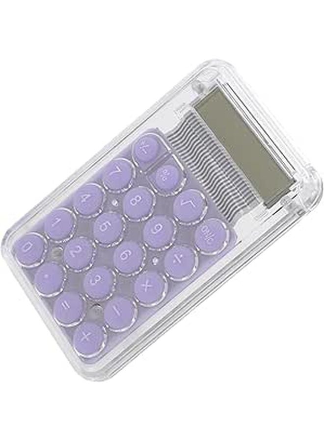 Purple Mini Pocket Calculator 8 Digit Display Portable for Students Office School Supplies - Image 1
