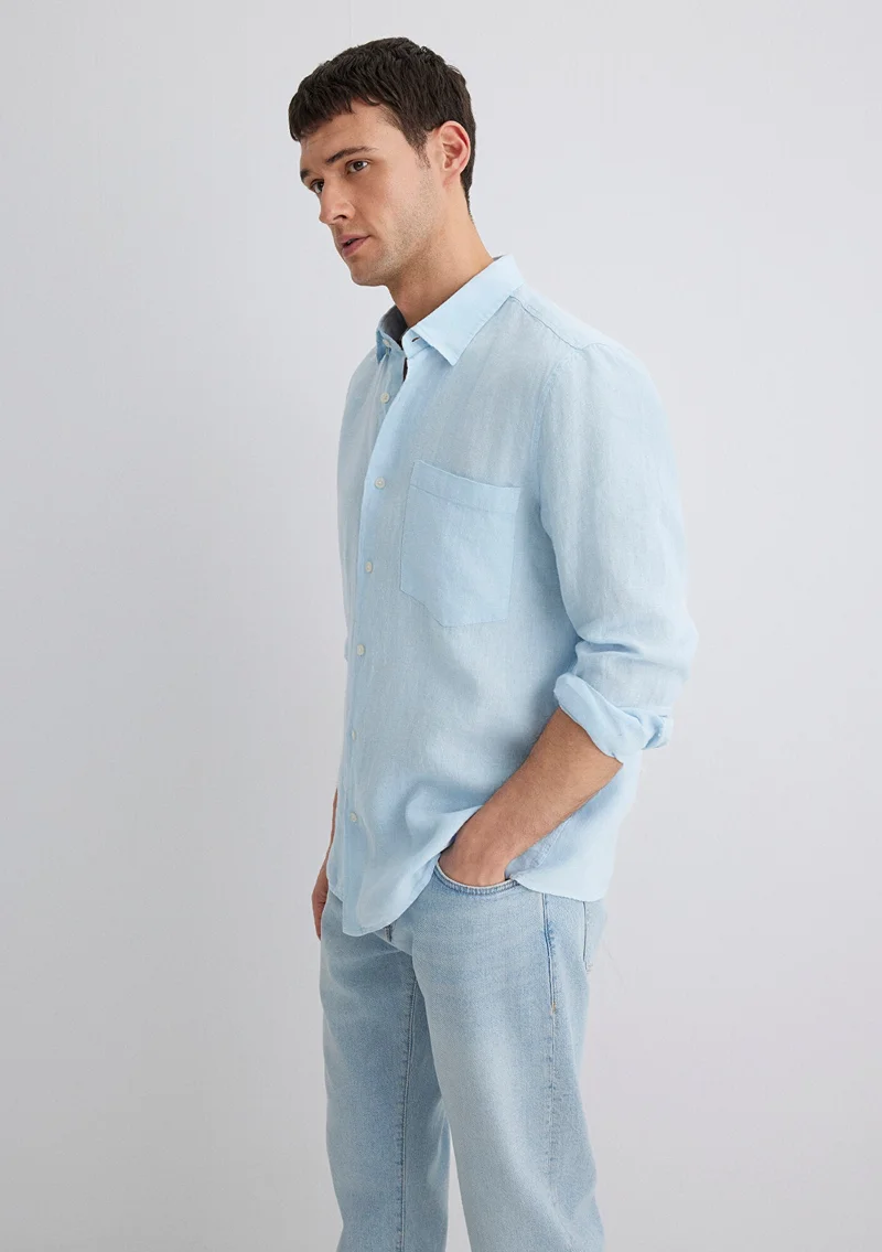 MAVI Blue Linen Shirt