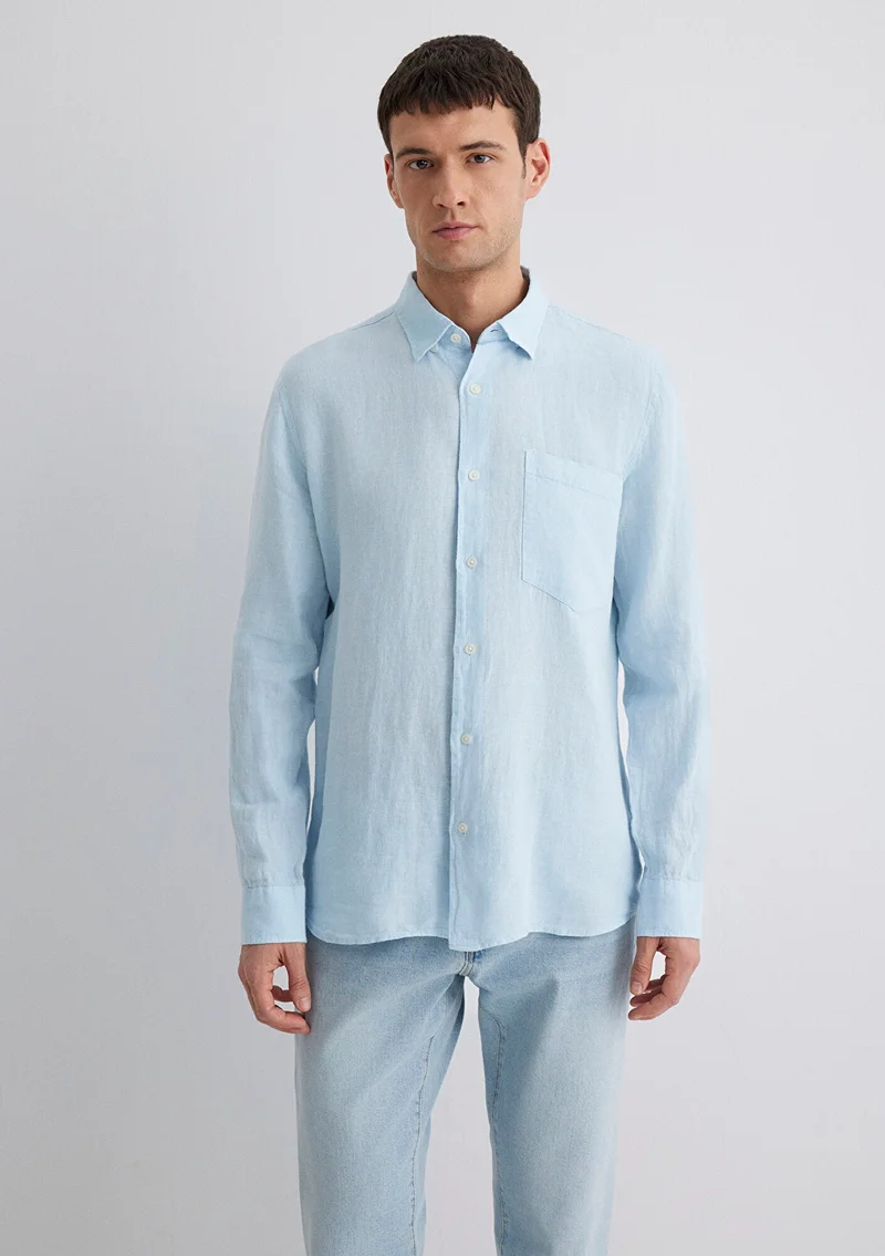 MAVI Blue Linen Shirt