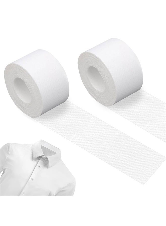 Sliverdew 2 Roll Disposable Collar Protector Sweat Pads Self-Adhesive Shirt Collar Protector Hat Shirt Neck Liner Invisible Collar Protectors for Shirts Sweat Pads for Shirts Against Sweat Stain - Image 1