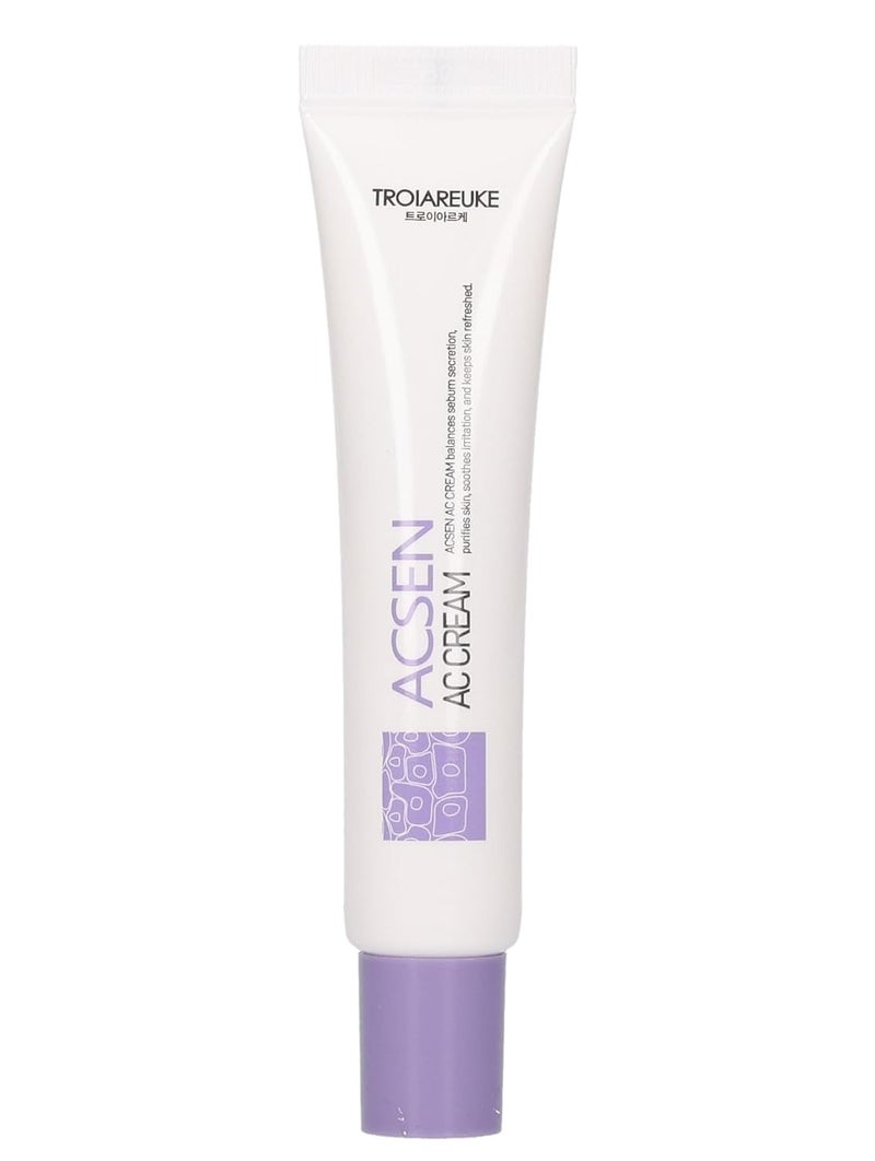 ACSEN AC Cream Hydrating Moisturizer Reduce Excess Sebum with Centella Asiatica Eggplant Extract Tea Tree Extract Oily Sensitive Combination Acne Prone Skin Korean Skin Care KBeauty