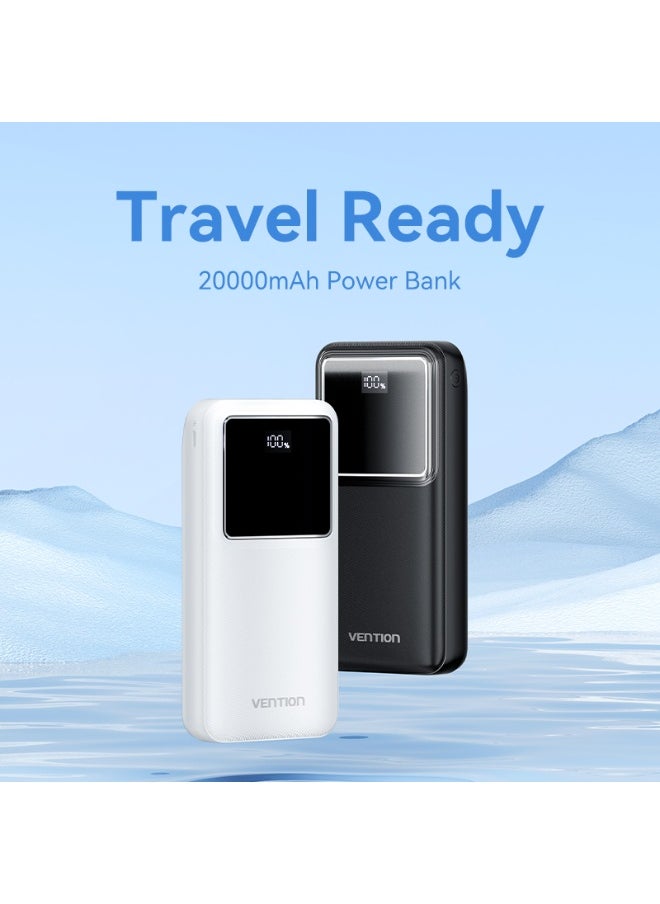 فينشن بنك طاقة VENTION 20000 مللي أمبير في الساعة (Micro-USB + USB-C + USB-A + USB-A) 22.5 واط شاشة LED سوداء نوع الطراز # FHLB0  - Image 2