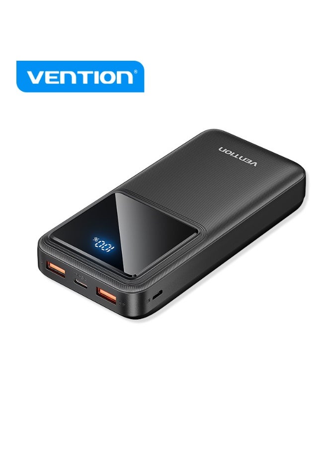 فينشن - بنك طاقة VENTION 20000 مللي أمبير في الساعة (Micro-USB + USB-C + USB-A + USB-A) 22.5 واط شاشة LED سوداء نوع الطراز # FHLB0 - Image 1