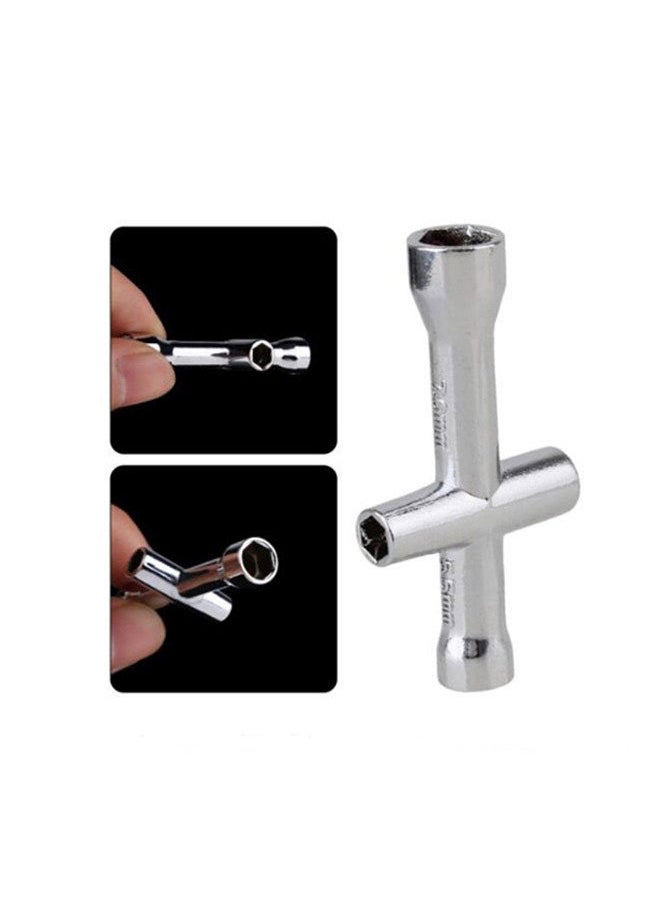 Generic - Nozzle Cleaning Tool Copper Wire Brush 5-in-1 Wrench Hexagonal Sleeve for 3D Printer Nozzle Hotbed Heat Block - Image 1