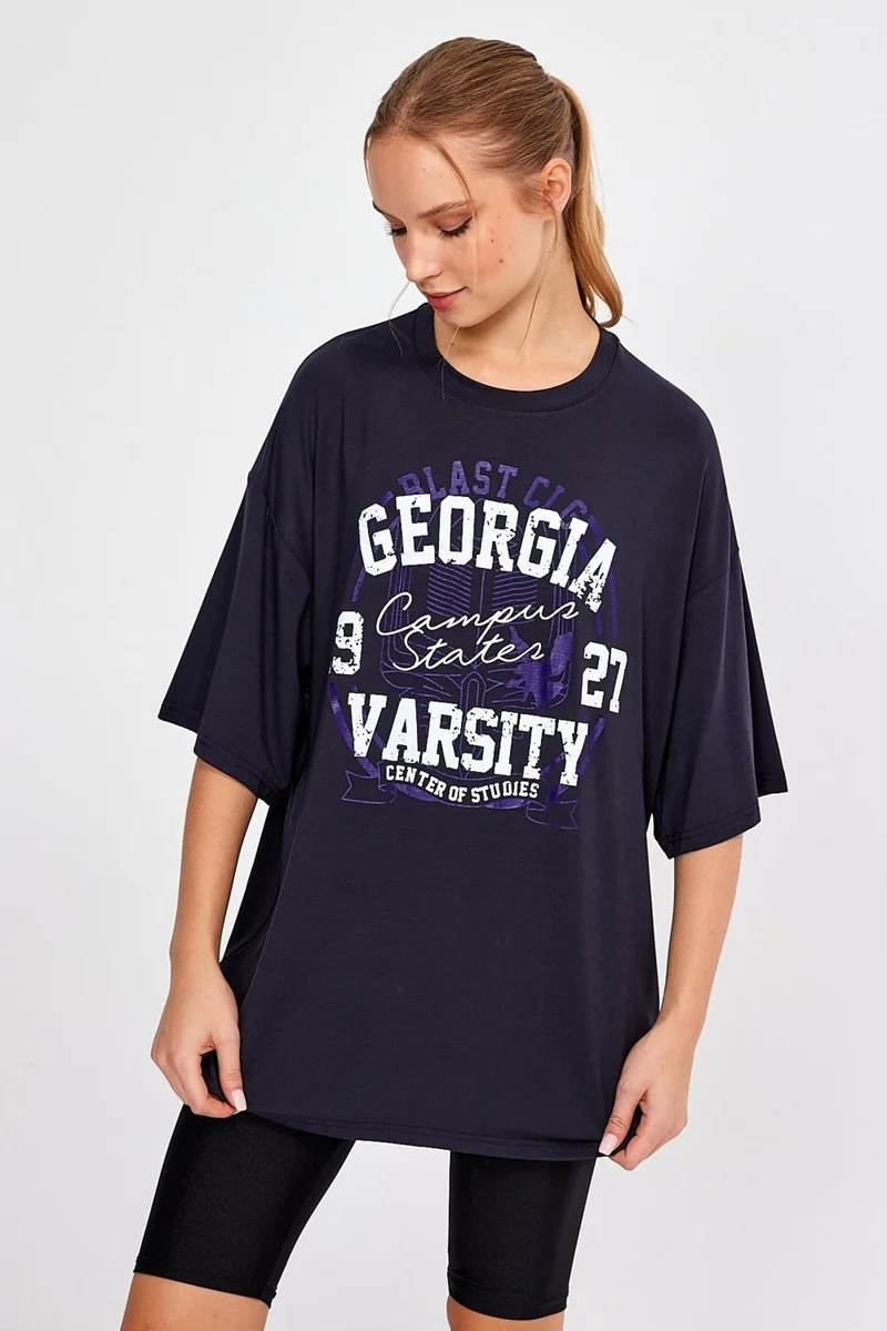 الكسندرجاردي Alexandergardı Printed Oversize T-Shirt (E23-0046 01)