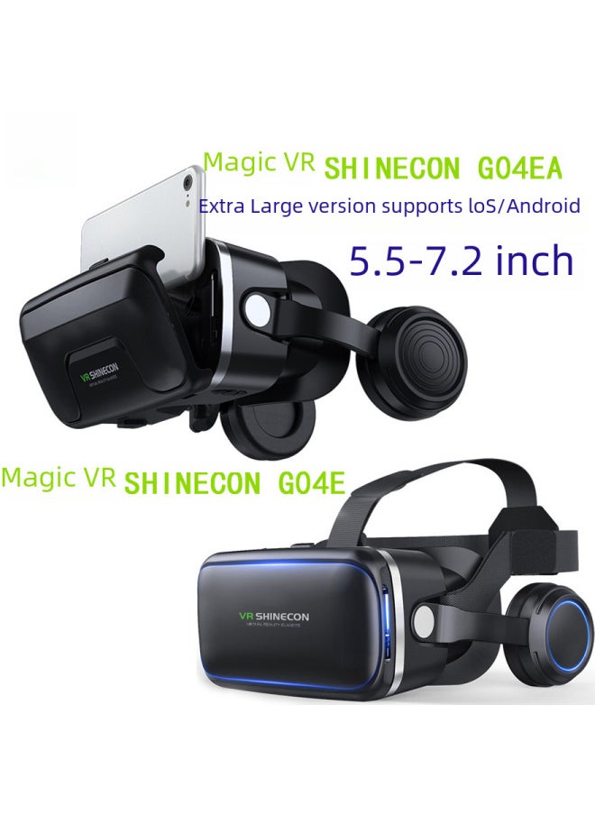 Generic Vrshinecon Vr Glasses Phantom 6th Gen G04e Earphone Version Mobile 3d Virtual Reality Helmet Large Screen 7-Color:G04e+c8s With Stand+adapter Cable Set  - Image 2