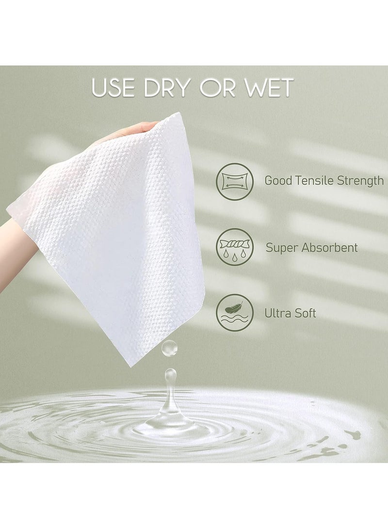 SOLARAE Disposable Face Towel Biodegradable Large Dry Wipes Extra Thick Soft Clean Facial Towels for Sensitive Skin Cleansing Nursing Travel Disposable Makeup Remover Wipes10×12 Inches 60 Count Box - Image 5