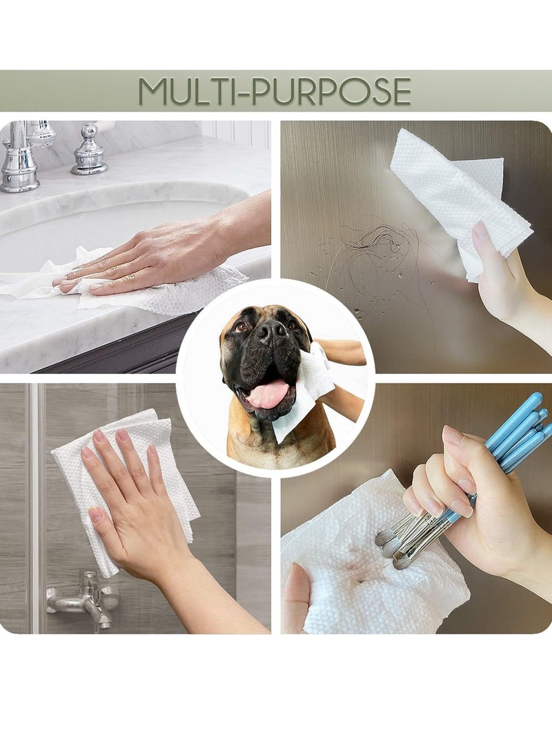 SOLARAE Disposable Face Towel Biodegradable Large Dry Wipes Extra Thick Soft Clean Facial Towels for Sensitive Skin Cleansing Nursing Travel Disposable Makeup Remover Wipes10×12 Inches 60 Count Box - Image 4